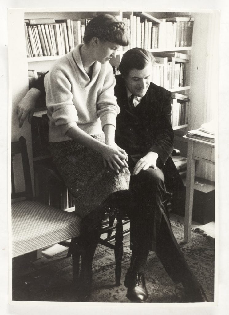 A portrait of Sylvia Plath and Ted Hughes in 1961, taken by David Bailey. Courtesy of Sotheby's.