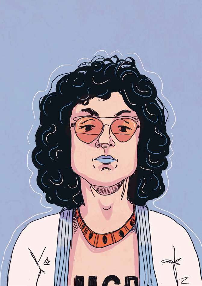 Judy Chicago in The Women Who Changed Art Forever: Feminist Art: The Graphic Novel by Valentina Grande and illustrated by Eva Rossetti. Courtesy of Laurence King Publishing.