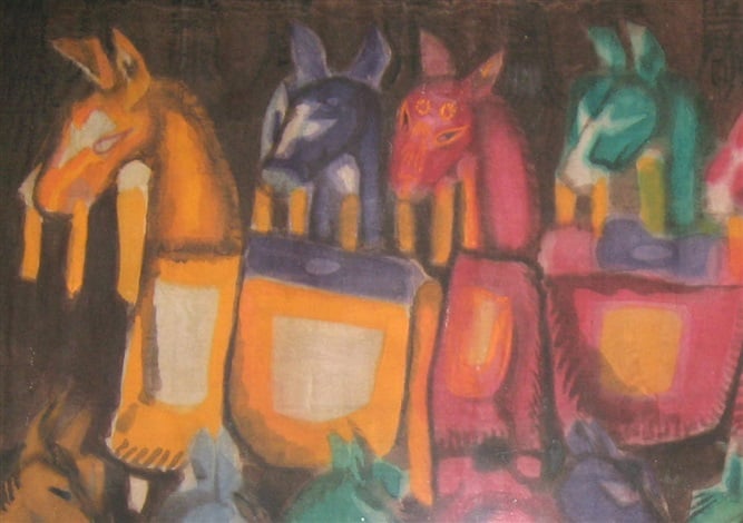 Co Chu Pin, Horse Parade (1997). Courtesy of Raquelle Azran Vietnamese Contemporary Fine Art.