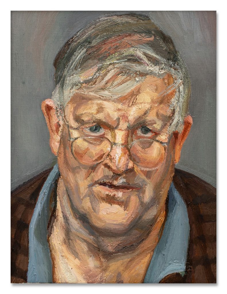 Lucian Freud, <i>David Hockney</i> (2002). Courtesy of Sotheby's.