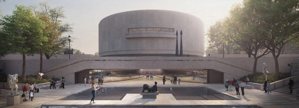 Rendering of Hiroshi Sugimoto’s redesign of the Hirshhorn Museum and Sculpture Garden. Image courtesy of Hirshhorn Museum and Sculpture Garden, Washington, D.C.