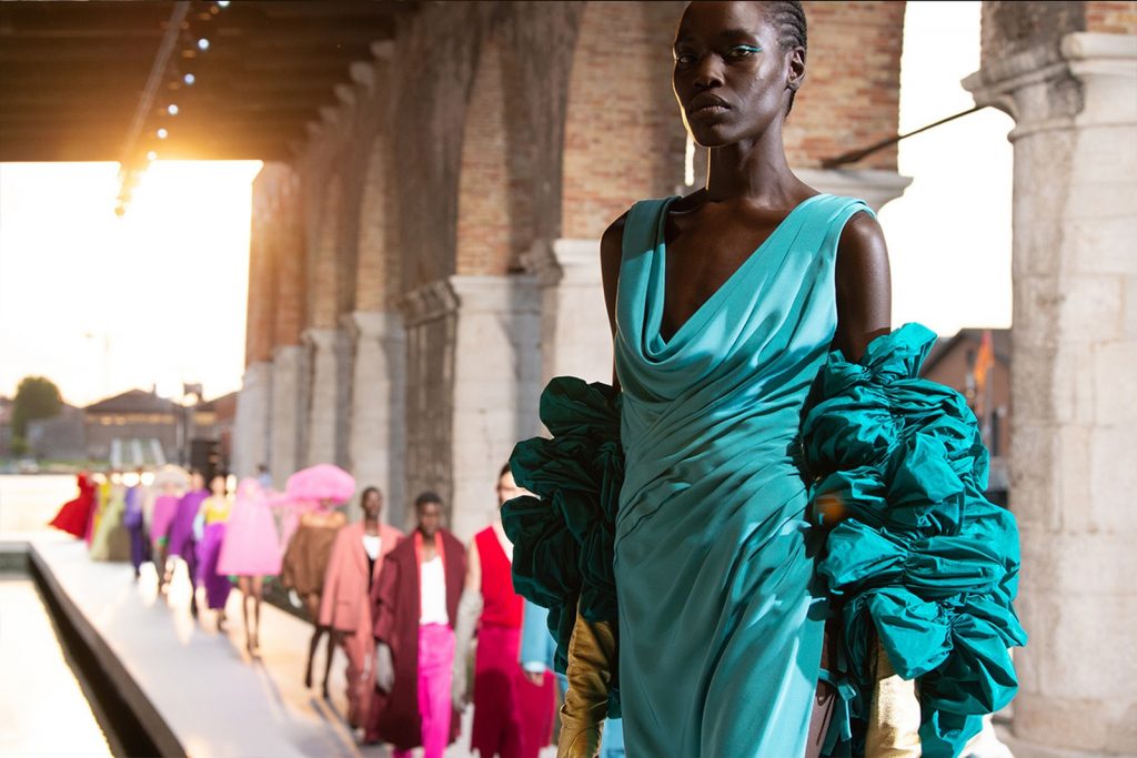 Valentino's couture runway show for “Des Ateliers” at the Arsenale in Venice. Photo courtesy of Valentino.