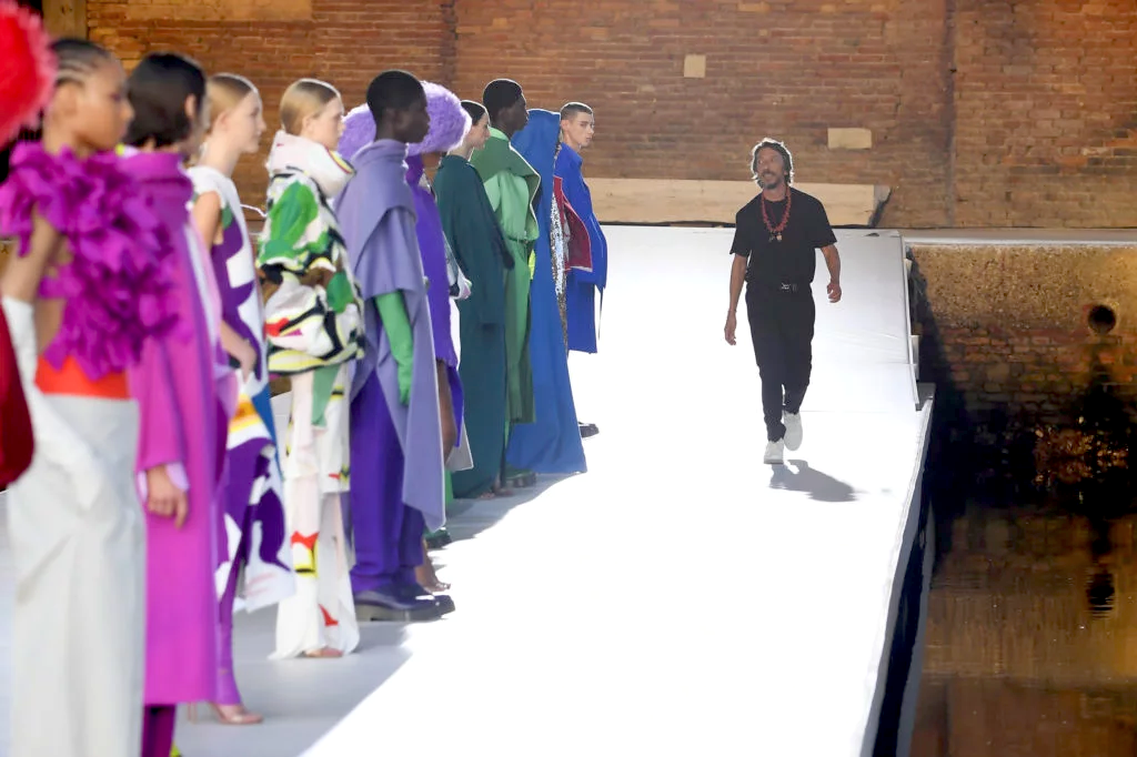 Valentino creative director Pierpaolo Piccioli with his couture runway show for “Des Ateliers” at the Arsenale in Venice. Photo courtesy of Valentino.