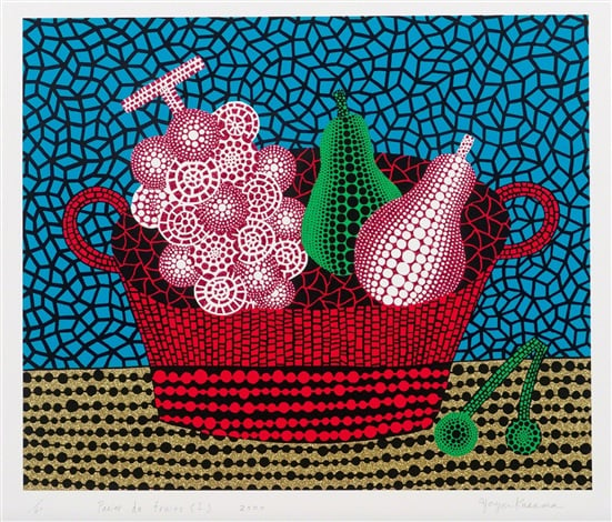 Yayoi Kusama, Panier de fruits I (2000). Courtesy of Upsilon Gallery.