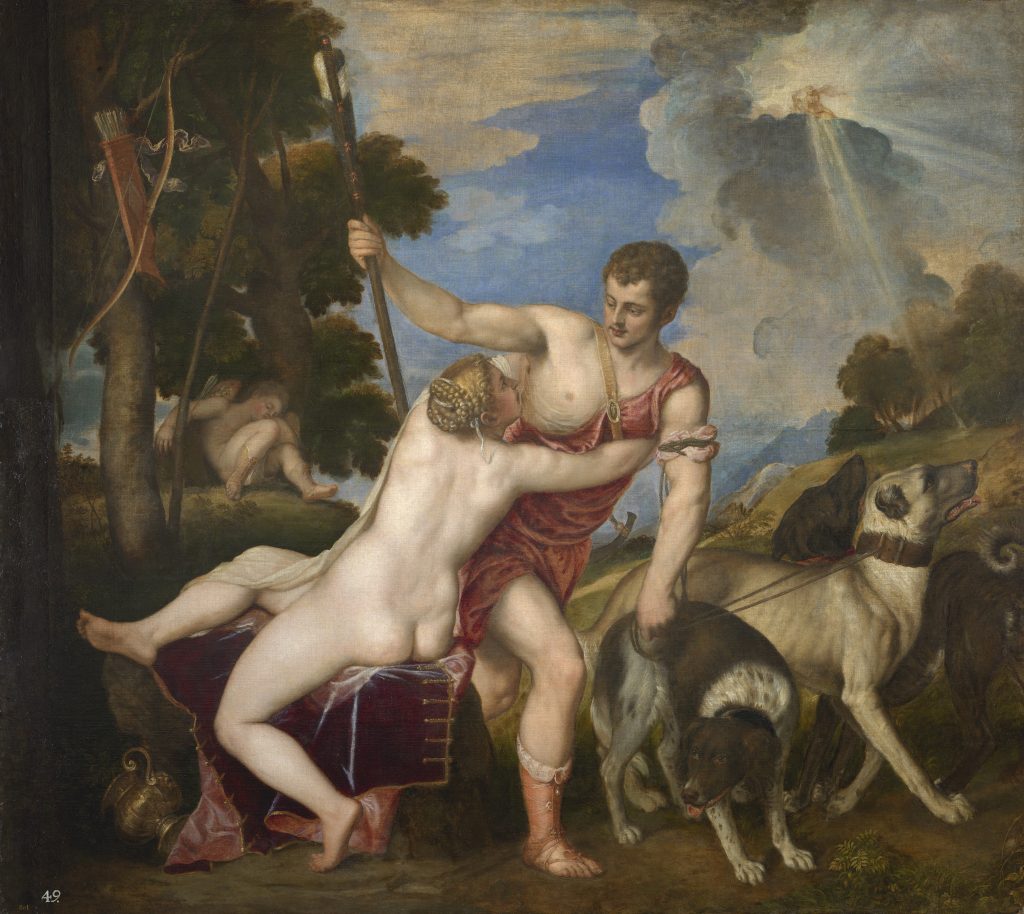 Titian, <i>Venus and Adonis</i> (1554). Collection of the Museo Nacional del Prado, Madrid.