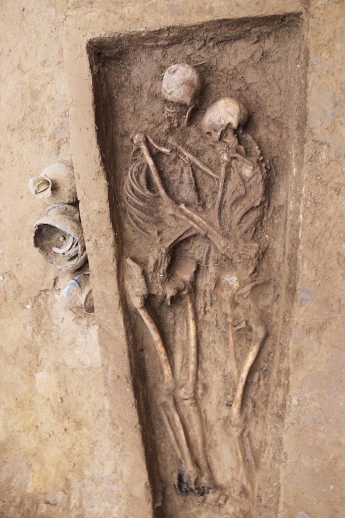 This ancient Chinese couple, buried embracing, dates to the Northern Wei dynasty (386-534). Photo courtesy of the International Journal of Osteoarchaeology.