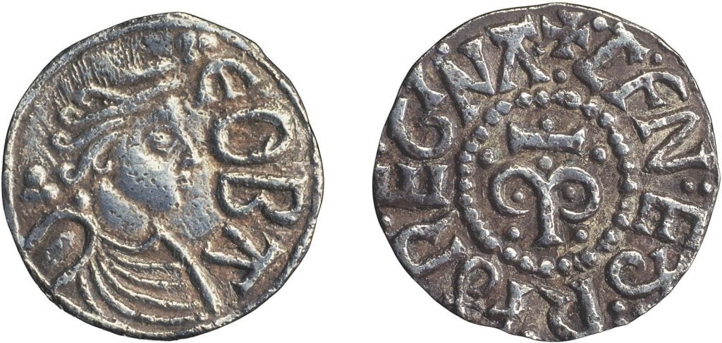Queen Cynethryth was the only Anglo Saxon queen to appear on her own on a coin. Photo courtesy of the British Museum.