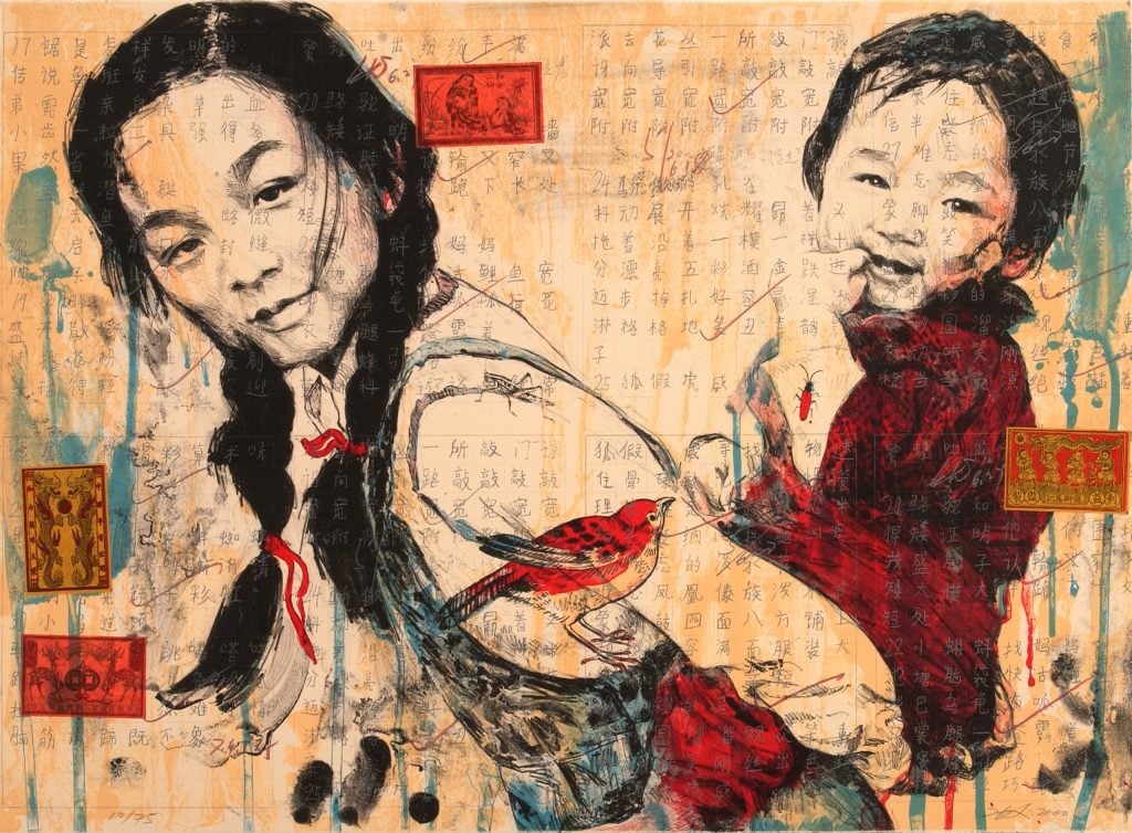 Hung Liu, Sœurs (2000).  Collection du National Museum of Women in the Arts, Washington, DC, don de la Harry and Lea Gudelsky Foundation, Inc. ;  ©Hung Liu.