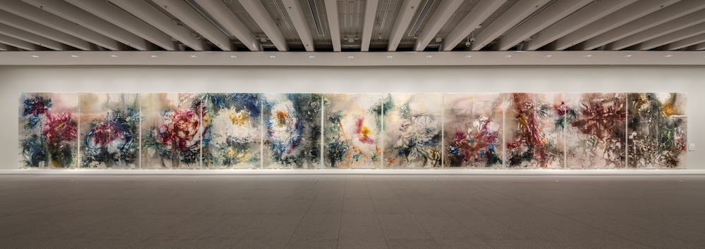 Cai Guo-Qiang, Transience II (Peony). Exhibition view at the Museum of Art Pudong, 2021. Photo by Gu Kenryou, courtesy Cai Studio.