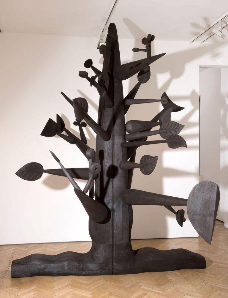 Ibrahim El-Salahi, <i>Mediation Tree</i> (2018). Courtesy the artist and Vigo.