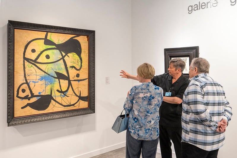 Installation view of Joan Miro painting at Galerie Gmurzynska at Intersect Aspen. Image courtesy Intersect Aspen.