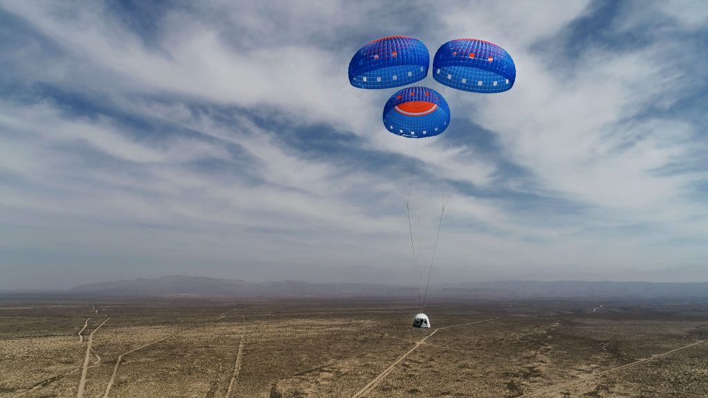 Amoako Boafo's paintings "Suborbital Triptych," return to earth after their flight with Blue Origin aboard New Shepard. Photo courtesy of Uplift Aerospace. 