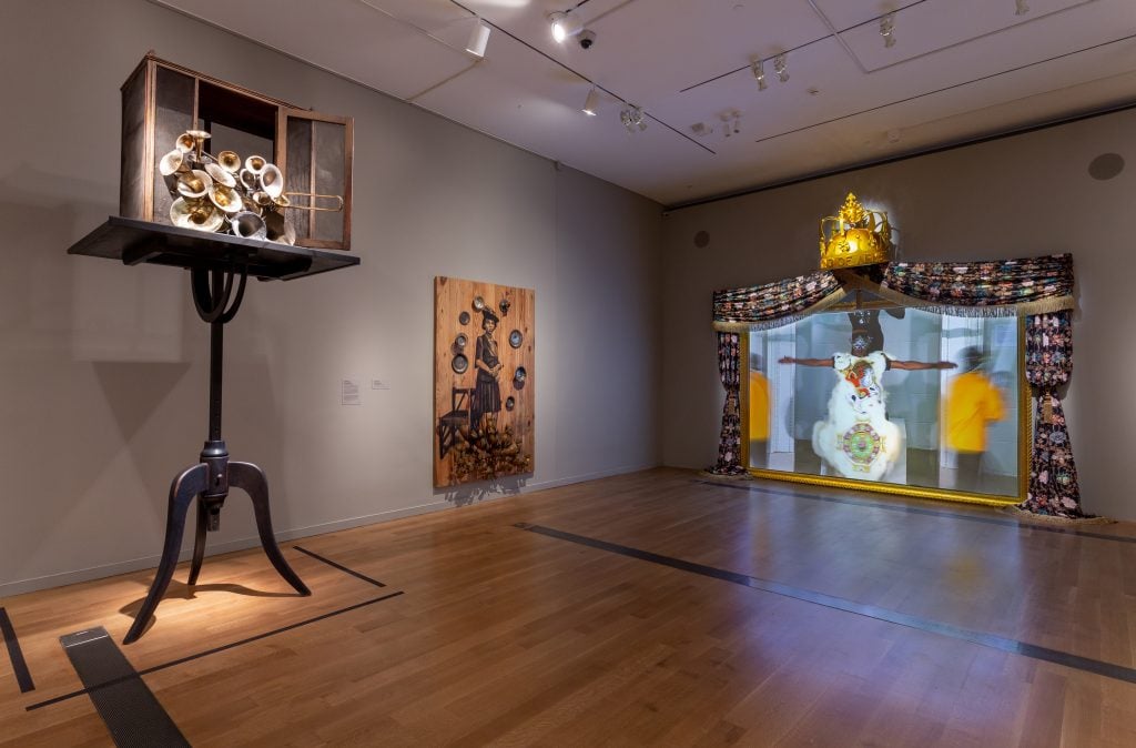 Installation view, "The Dirty South: Contemporary Art, Material Culture, and the Sonic Impulse" at the VMFA. Photo: Travis Fullerton, © 2021 Virginia Museum of Fine Arts.