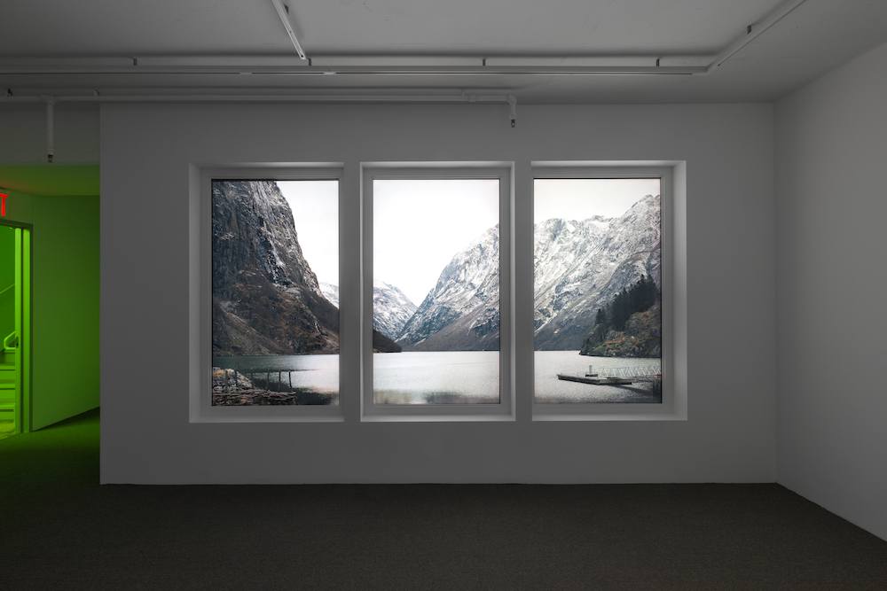 Installation view of Sandra Mujinga, Worldview (2021) at the Swiss Institute. Image courtesy Swiss Institute