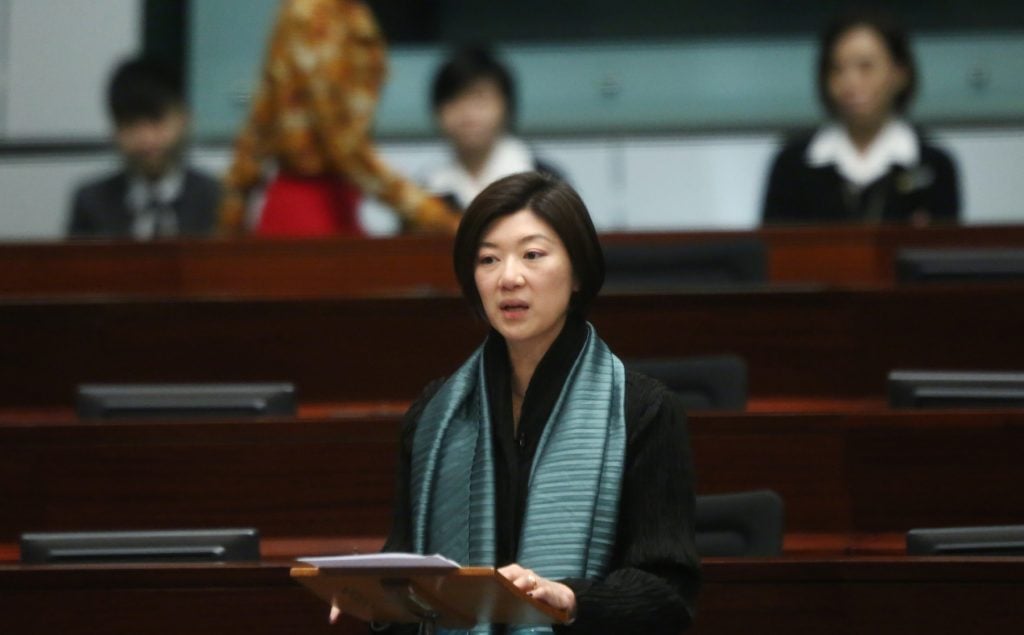 Lawmaker Eunice Yung Hoi-yan. Photo by SCMP / Jonathan Wong, via Getty Images.