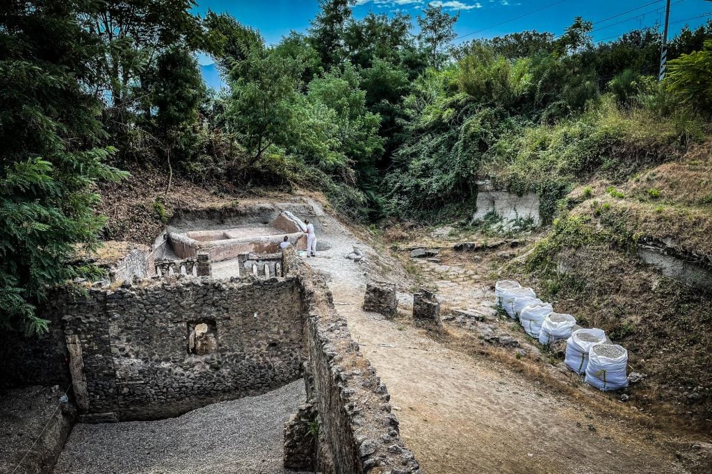 The site of the newly discovered tomb in Pompeii. Photo courtesy of the Archaeological Park of Pompeii.