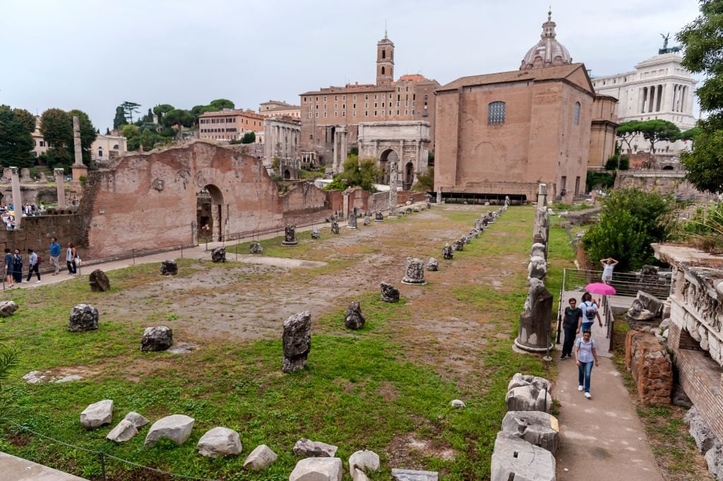 The NY District Attorney court documents state the contested head was discovered during excavations of the Basilica Aemilia in Italy.