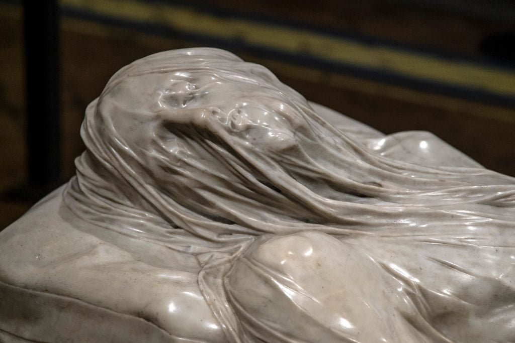 The Veiled Christ inside the Sansevero Chapel in Naples, Italy. Photo by Ivan Romano/Getty Images.