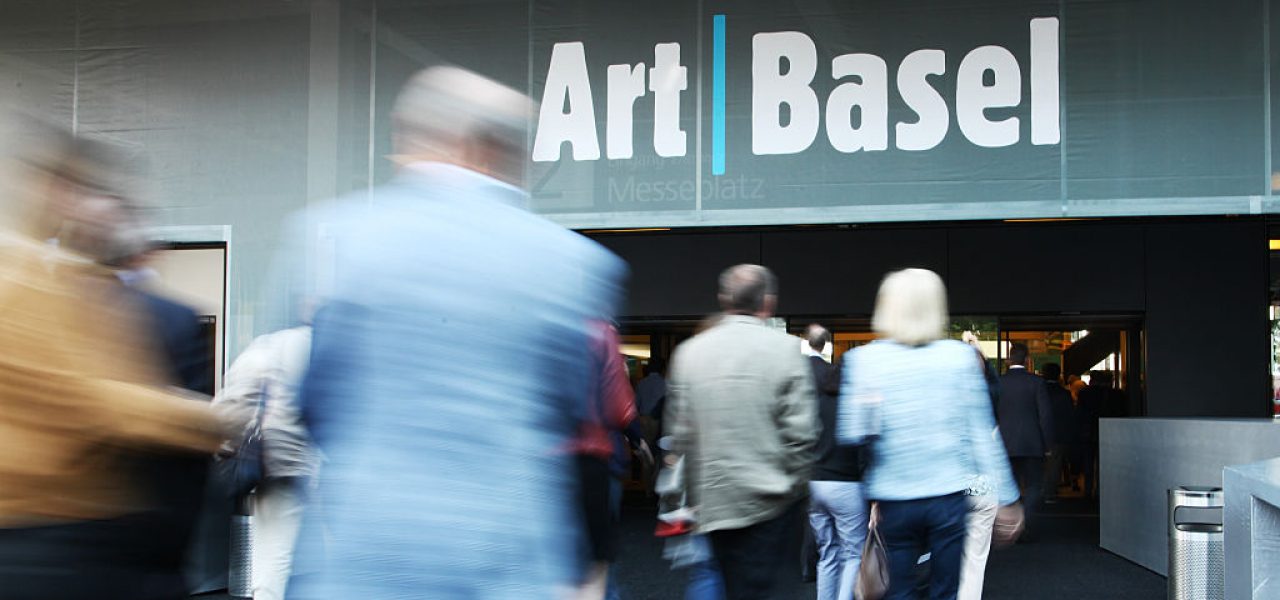 Visitors enter the expositions building during the VIP opening day at Art Basel. Photo by Michele Tantussi/Getty Images.