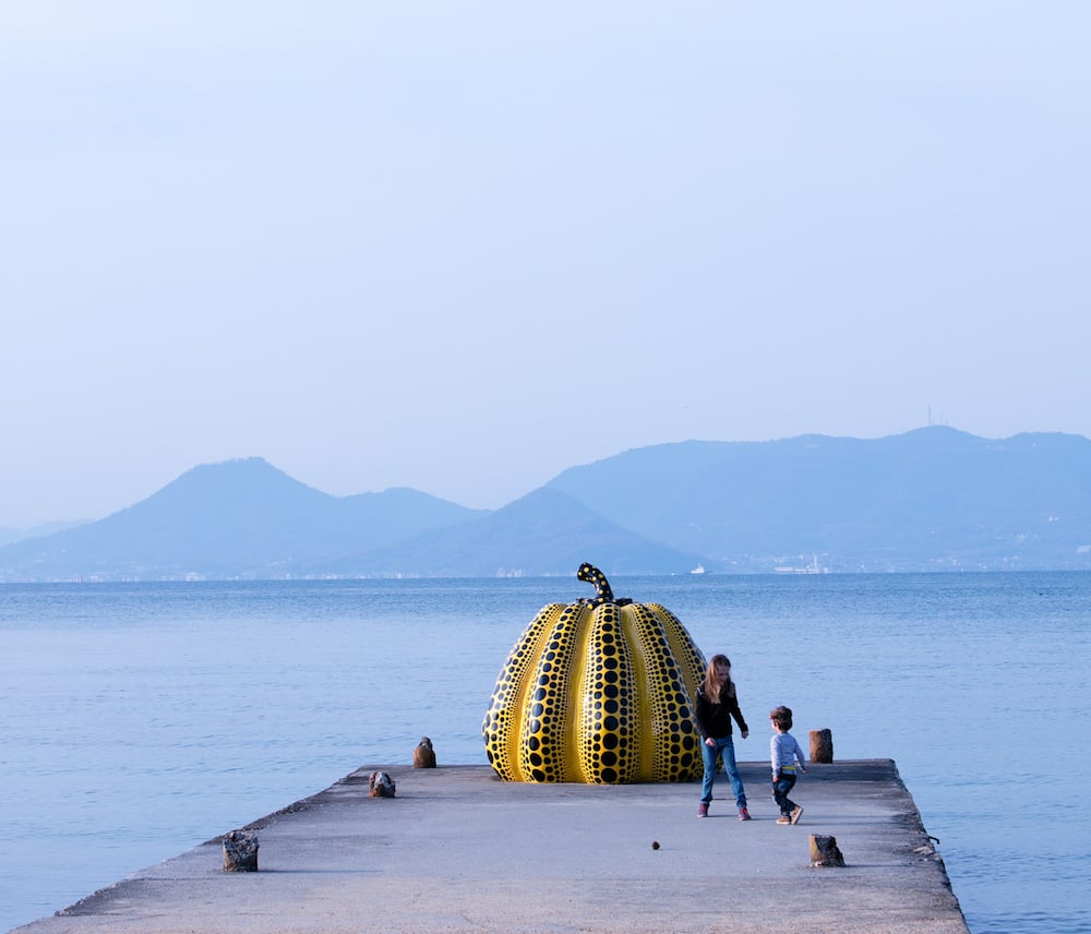 Yayoi Kusama's 'Yellow Pumpkin' sculpture returned to its perch on
