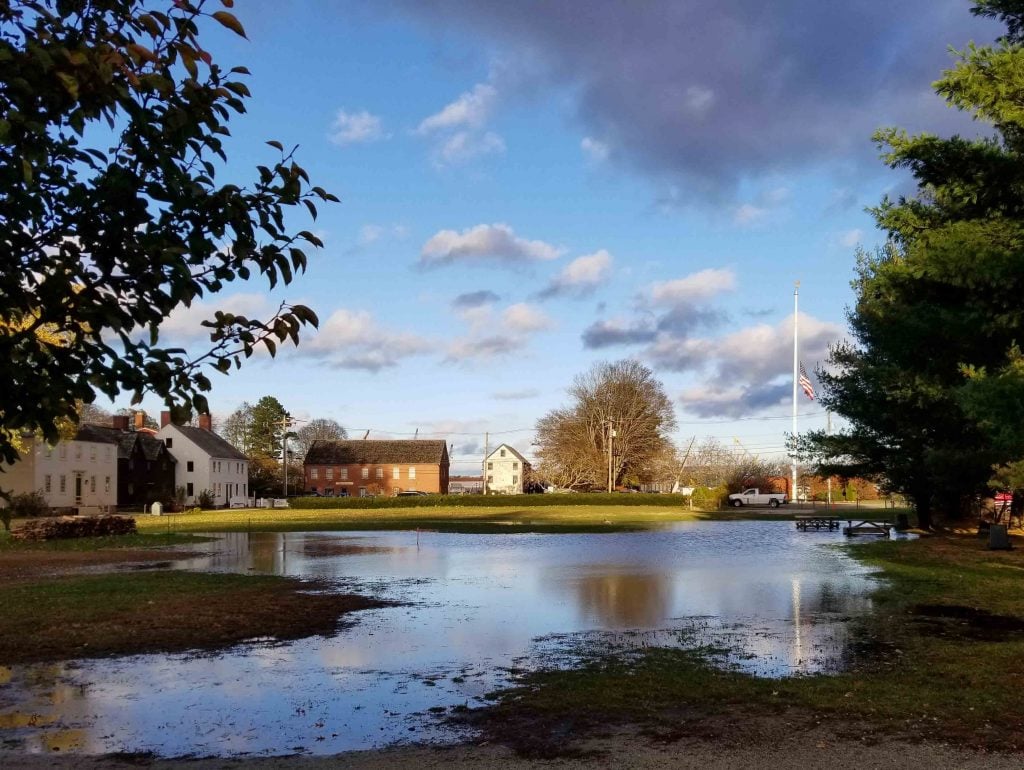 Flooding is a problem at the Strawbery Banke Museum in Portsmouth, New Hampshire, even when weather conditions are favorable.