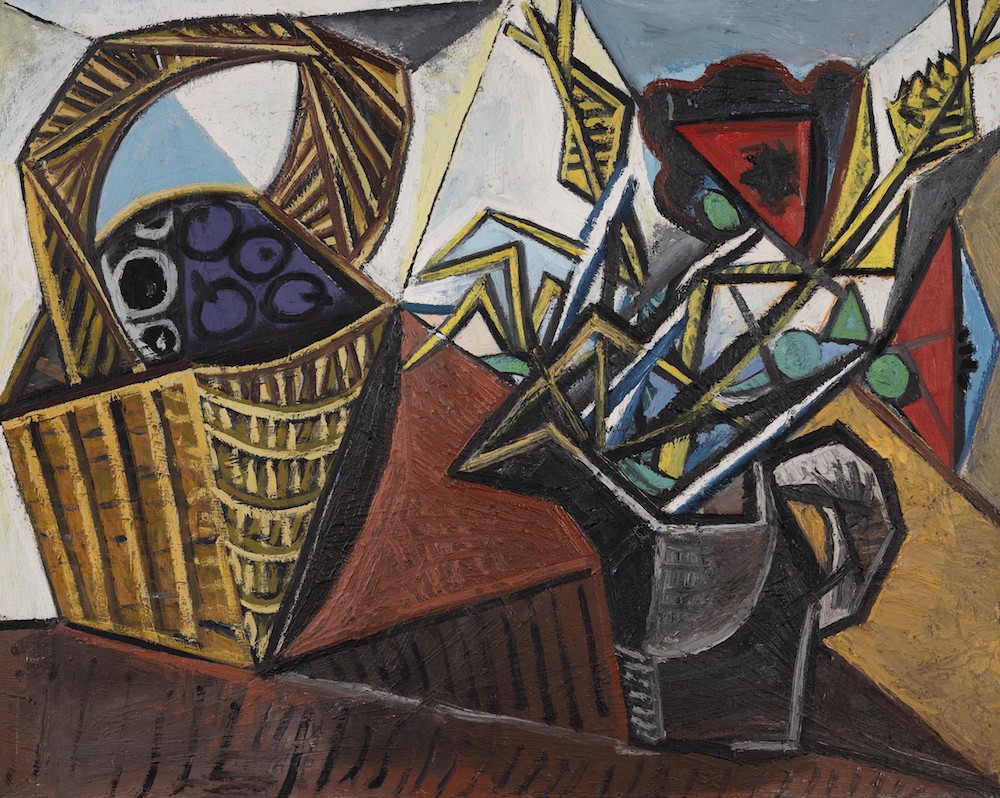 Pablo Picasso, Nature morte au panier de fruits et aux fleurs (1942). Image courtesy Sotheby's.