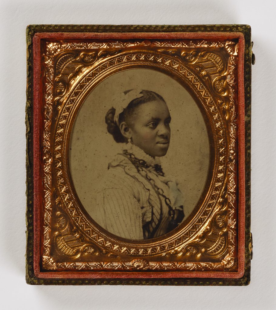 Unidentified artist, Untitled (woman with hair ribbon), undated, sixth-plate ambrotype. Courtesy of the Smithsonian American Art Museum.