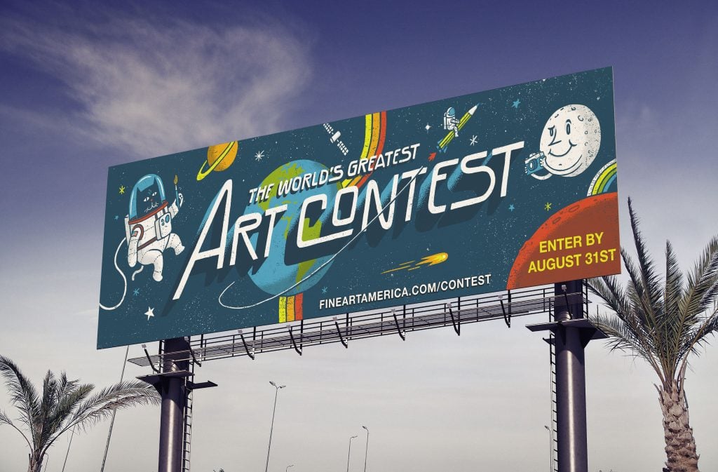 Fine Art America is hosting a billboard contest that will promote the work of an independent artist.