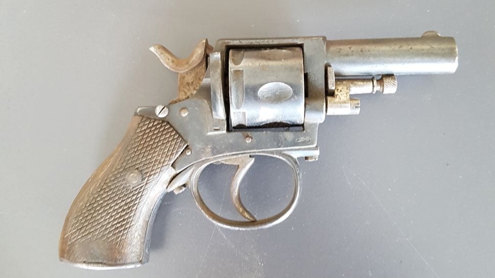 A local history teacher has discovered a secret cache of items, including this revolver, belonging to the local office of the Nationalsozialistische Volkswohlfahrt, or NSV, a Nazi welfare agency. Photo courtesy of the Stadtarchiv Hagen.