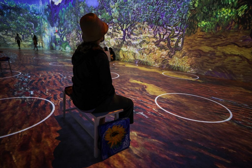 Immersive Van Gogh Exhibit at the Pier 36 in Manhattan of New York City, United States on June 7, 2021. (Photo by Tayfun Coskun/Anadolu Agency via Getty Images)
