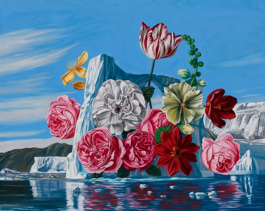 Robin Hextrum, Tulips with Glacier (2021). Courtesy of Abend Gallery.