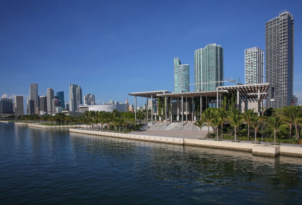 The Pérez Art Museum Miami sits on Biscayne Bay, which means flooding is a constant threat. Photo: Daniel Azoulay.