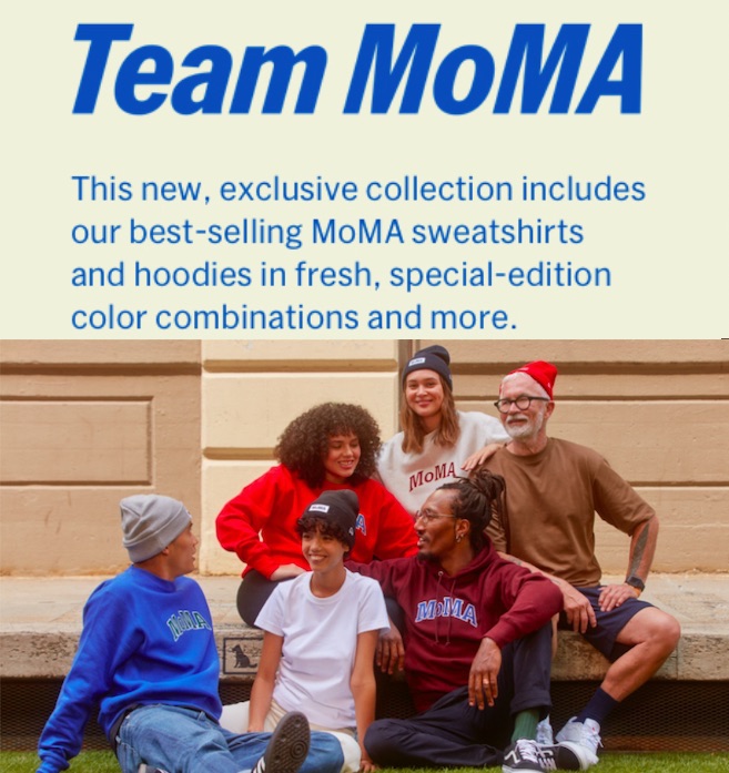 Screenshot of the MoMA team promotional graphic on the MoMA Design Store website.