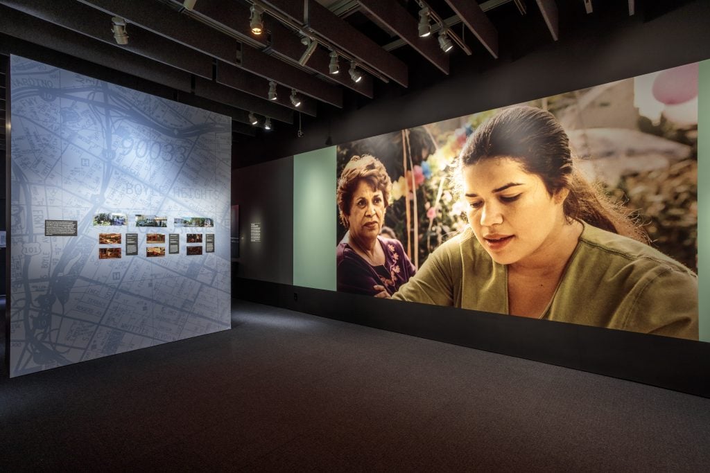 Installation view, "Significant Movies and Moviemakers: Real Women Have Curves (2002), "Stories of Cinema 2" Photo: Joshua White, JW Pictures/ Academy Museum Foundation.