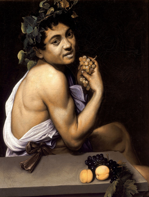 Caravaggio’s Young Sick Bacchus (1593), which is believed to be a self-portrait.