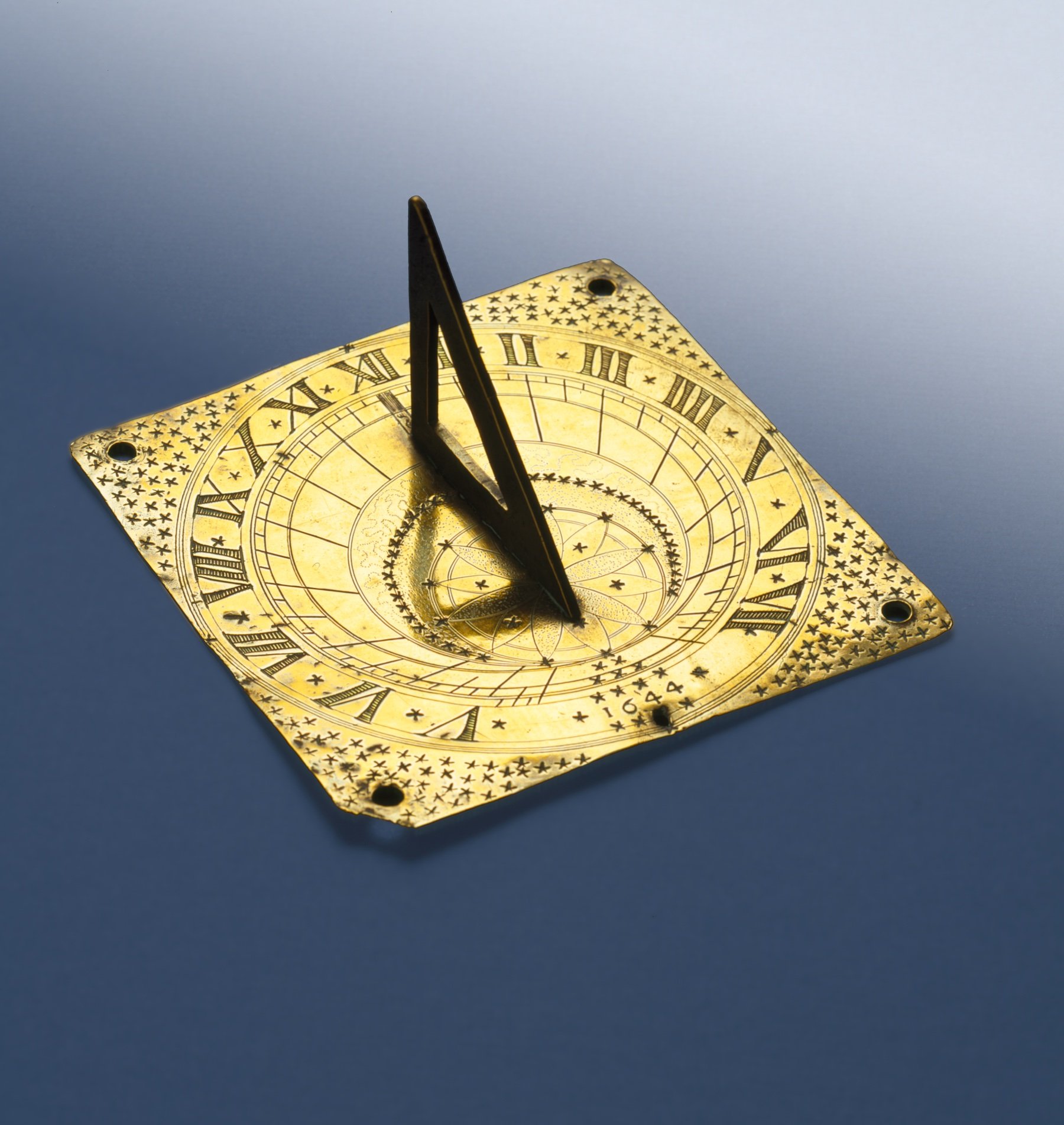 Brass Sundial, Dated 1644, Owned by John Proctor.