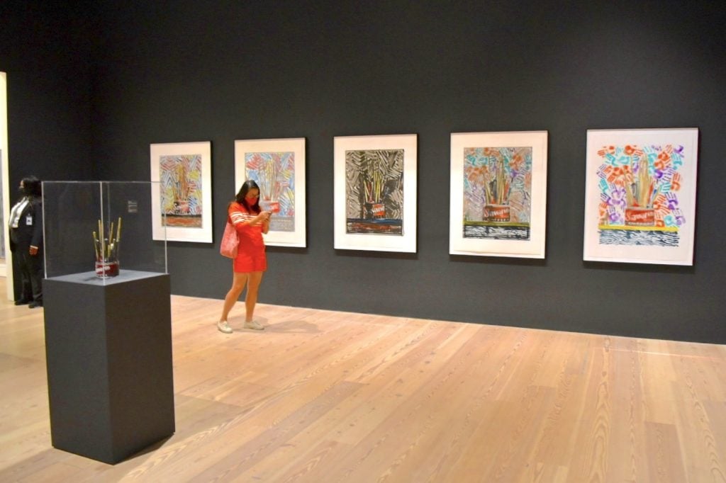 The "Savarin Monotypes" gallery in "Jasper Johns: Mind/Mirror" at the Whitney. Photo by Ben Davis.