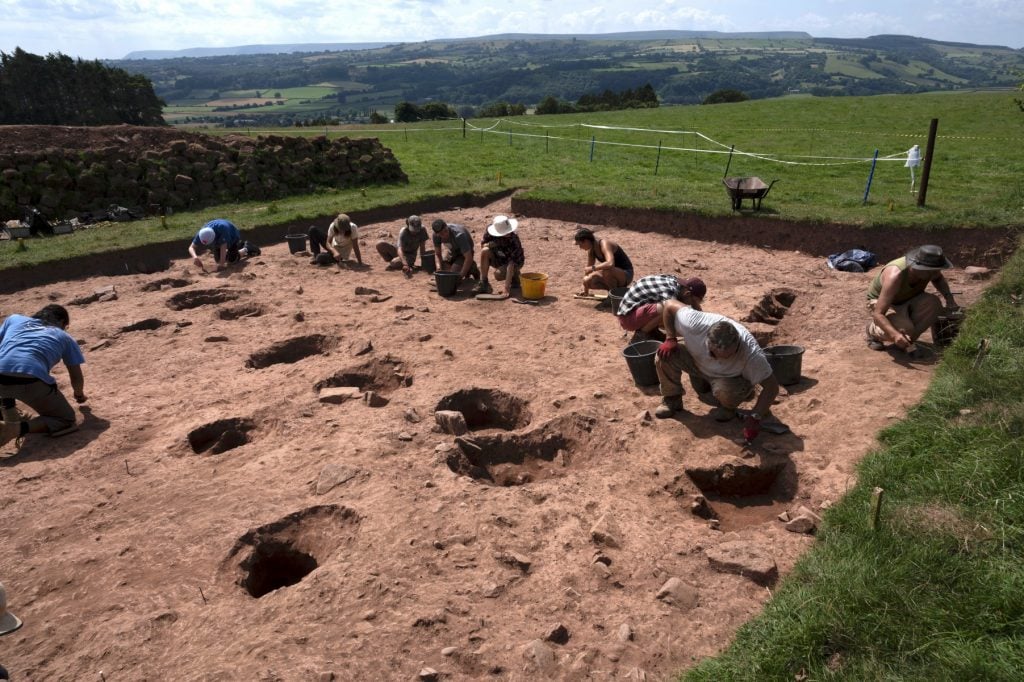 Excavations near Arthur's Stone. Courtesy of the University of Manchester and Cardiff.