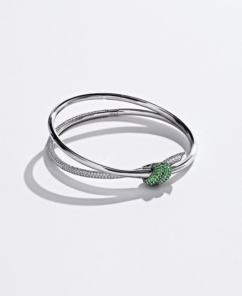 The diamond-and-tsavorite Knot bracelet. Photo courtesy Tiffany & Co.