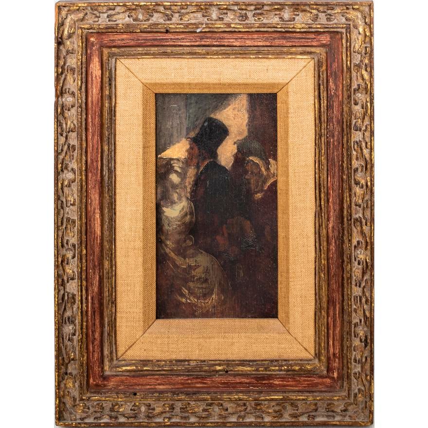 Honoré Daumier, Portrait of a Man in Top Hat. Estimate $20,000–40,000