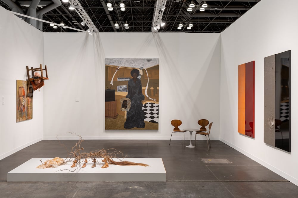 Installation view of Marianne Boesky Gallery and Library Collective at the Armory Show. Courtesy of the galleries.