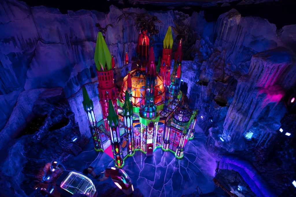 The cathedral deep within Ice World at Meow Wolf Convergence Station, Denver. Photo by Kate Russell.