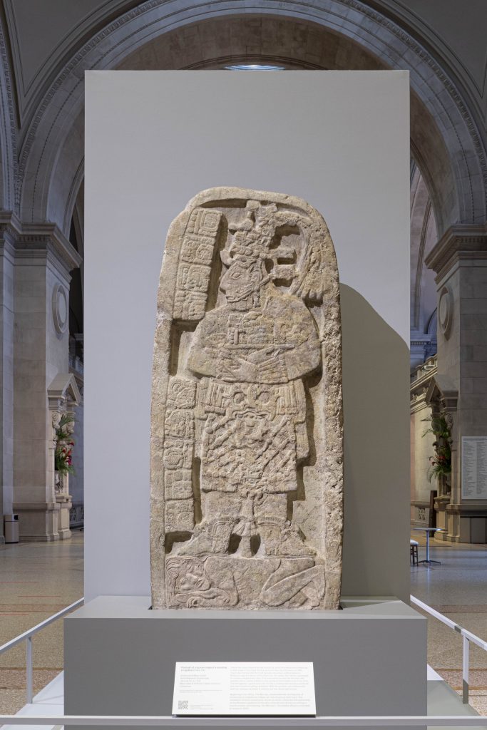 A newly installed Maya stone monument at the Metropolitan Museum of Art. © Metropolitan Museum of Art 2019, photography Wilson Santiago. 