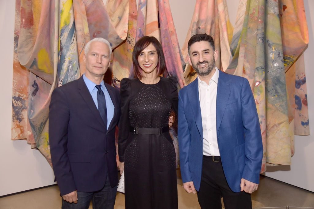 From left: Klaus Biesenbach, Maria Seferian, and former Tate curator Mark Godfrey attend the Broad's celebration for the opening of "Soul Of A Nation: Art in the Age of Black Power 1963–83" on March 22, 2019 in Los Angeles. (Photo by Matt Winkelmeyer/Getty Images for The Broad Museum)