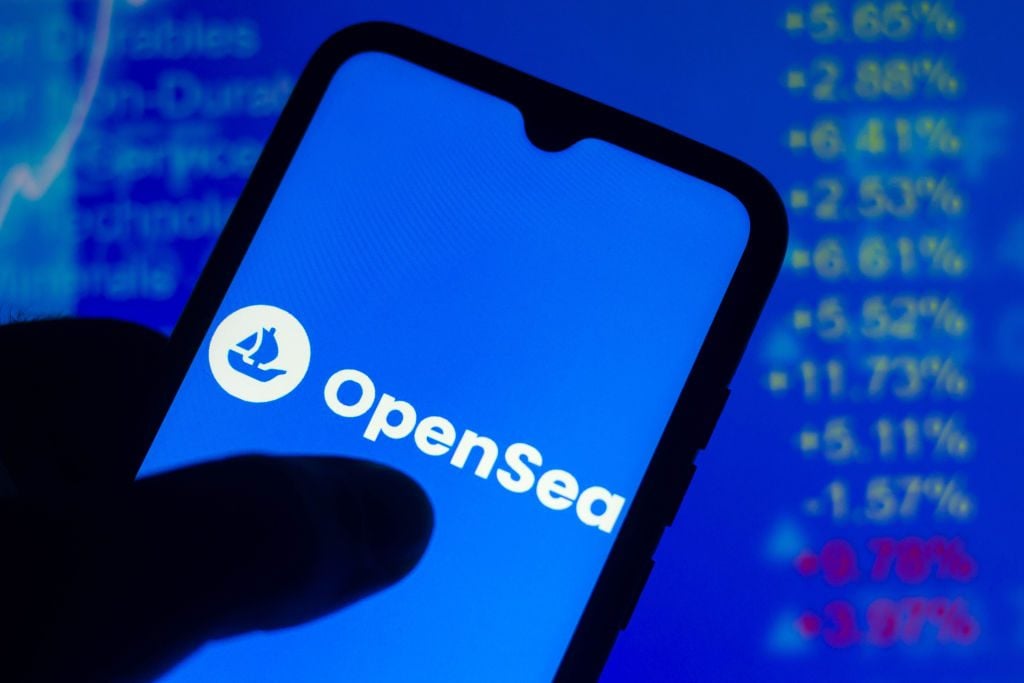 The OpenSea logo seen displayed on a smartphone. Photo Illustration: Rafael Henrique/SOPA Images/LightRocket via Getty Images.