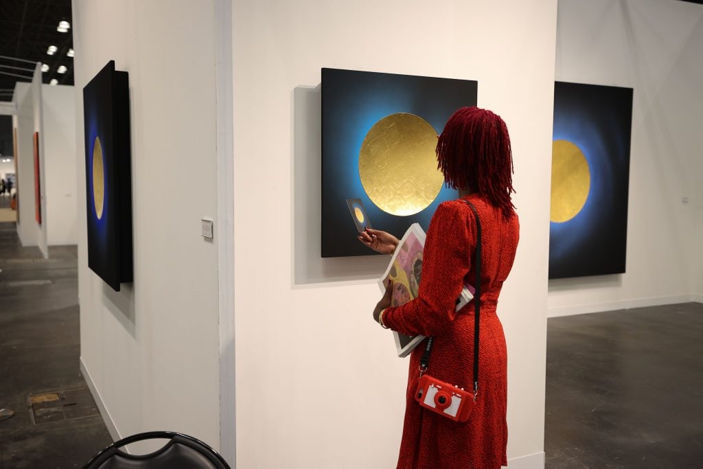 The Armory Show 2021 an international art fair, opens its doors to visitors at the Javits K. Jacob Convention Center in Manhattan of New York City, United States on September 10, 2021. Photo by Tayfun Coskun/Anadolu Agency via Getty Images.