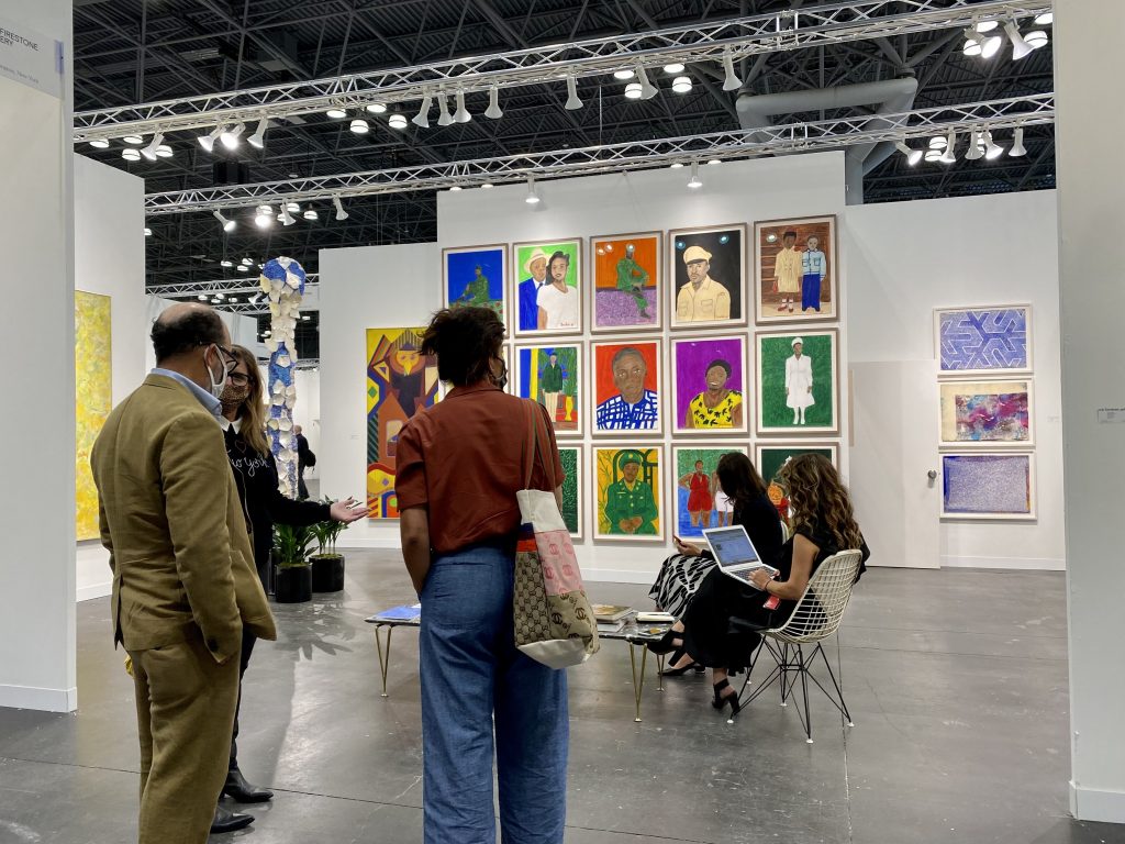 Jamillah Jennings, "Retracing, Retelling" (1989–90) Eric Firestone Gallery, New York and East Hampton, at the 2021 Armory Show at the Javits Center in New York. Photo by Sarah Cascone.