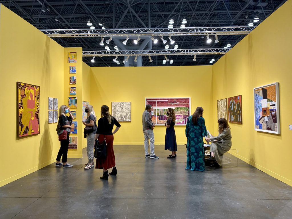 Works by Charlotte Keates and Norman Gilbert from Arusha Gallery, Edinburgh, at the 2021 Armory Show at the Javits Center in New York. Photo by Sarah Cascone. 