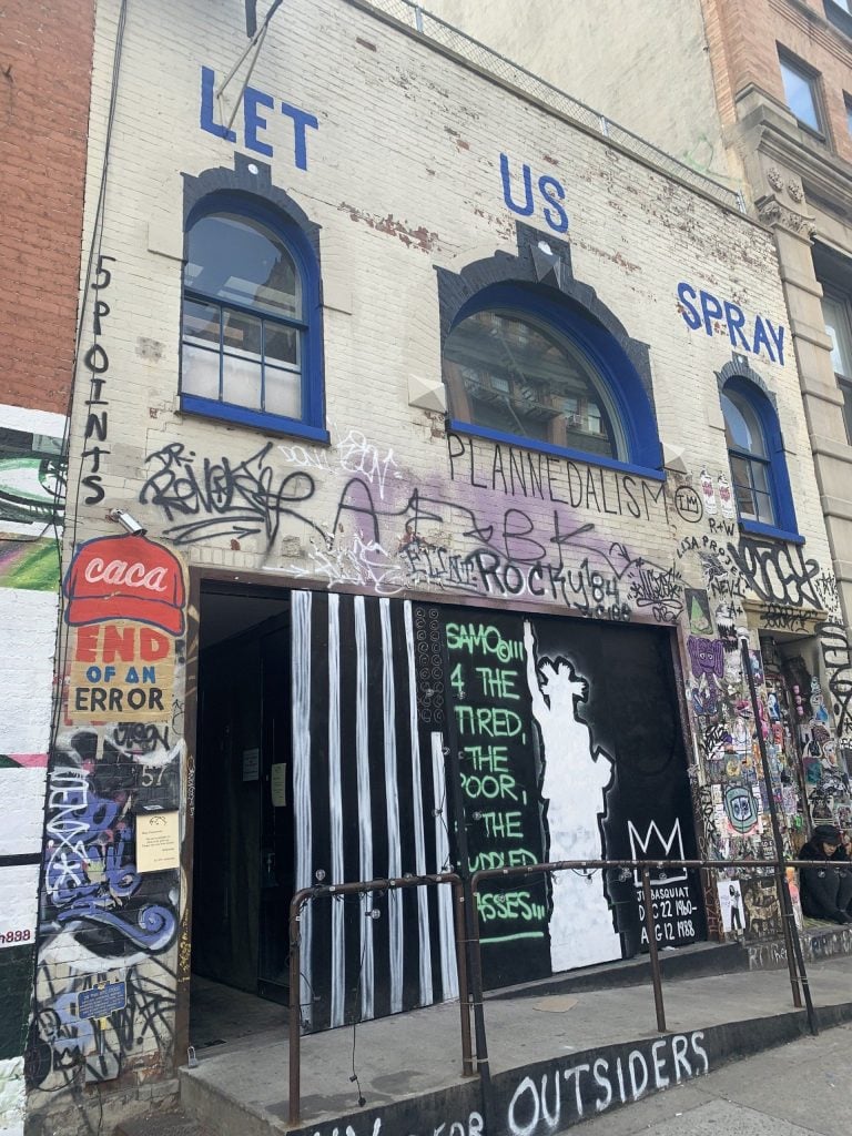 Outside Jean-Michel Basquiat's former studio, Photo by Janis Gardner Cecil.