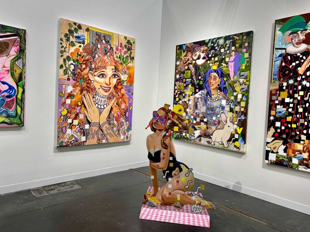 Work by Allison Zuckerman ​from Kravets Wehby, New York, at the 2021 Armory Show at the Javits Center in New York. Photo by Sarah Cascone.